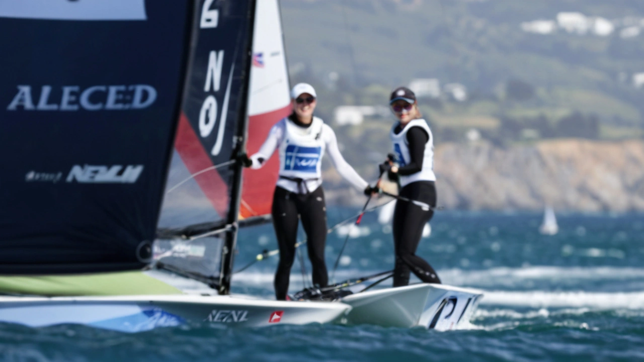 NZ's Aleh and Meech Secure Spot in Olympic 49erFX Sailing Medal Race, Inspiring Nation